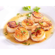 Scallops, wild-caught, biggest size U10, 5.5 lb