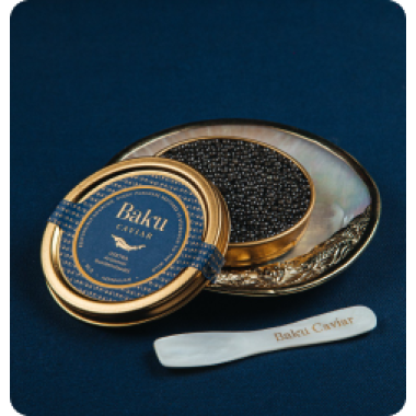 Osetra Black Caviar 125gr, CASPIAN from Azerbaijan (Acipenser Gueldenstaedtil)